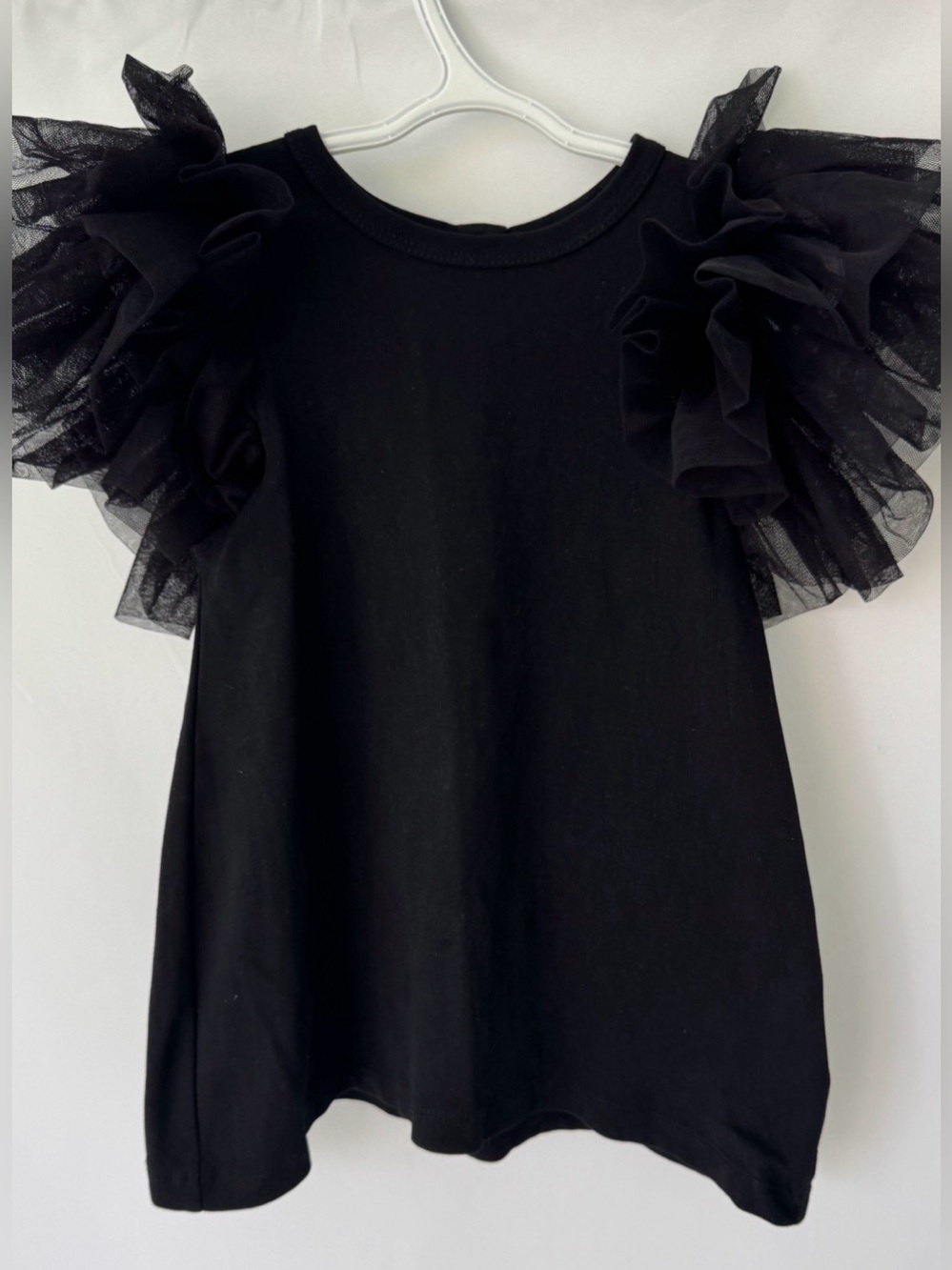 Black Tulle Sleeve Kids Dress - Stylish Girls' Dress